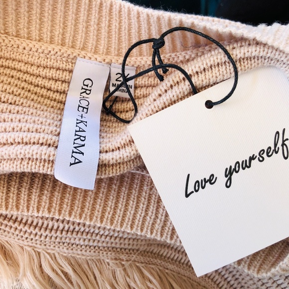 Plus Size 2X Pullover Sweater Beige GRACE AND KARMA Long Sleeves NWOT - Picture 2 of 7